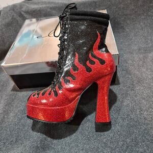 NEW Ellie Shoes Women's FIRE Ankle Boot, Red SIZE 7 boots